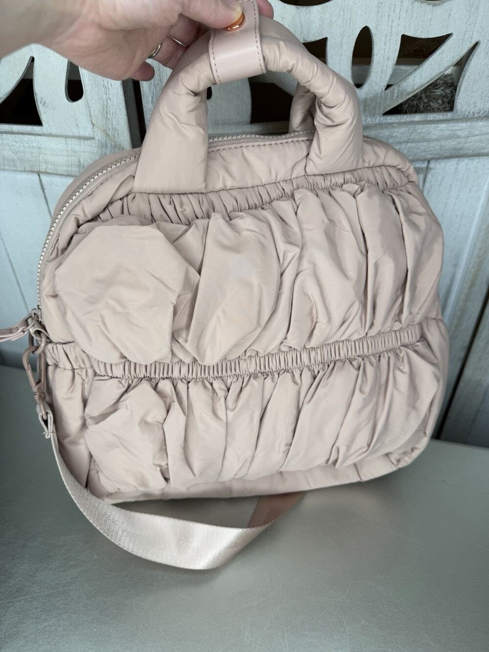 Danskin Quilted Puffer Light Baby Pink Purple Backpack Lightweight Bag
